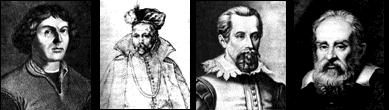 Portraits : Copernic, Tycho Brah, Kepler, Galile